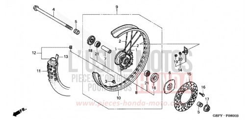 ROUE AVANT CR80R2 de 2002